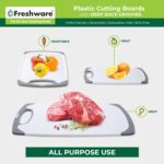Freshware Cutting Boards for Kitchen, Chopping Board 3-Pack with Different Sizes, Juice Grooves and Non Slip Handles - Reversible, Large Cutting Board Set - Dishwasher Safe - Gray - Image 9