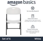 Amazon Basics Sturdy Foldable Plastic Chair, Portable, 350-Pound Capacity, White, 6-Pack - Image 5
