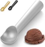 7 inch Ice Cream Scoop - One-Piece Nonstick Aluminum Ice Cream Scooper - Professional Metal Ice Cream Spoon - Durable, Easy to Use & Clean - Lightweight Cookie Spoon - Scoop Ice Cream (Sliver) - Image 2