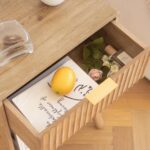 Wood Nightstand with Charging Station, Bedside Table with Fluted Drawers and Outlet, Boho Night Stand for Bedroom, Living Room, Office (Rustic Walnut) - Image 8