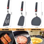 Silicone Spatula Turner Set of 3, Beijiyi 600°F Heat Resistant Cooking Spatulas for Nonstick Cookware, Large Flexible Kitchen Utensils BPA Free Rubber Spatula Set for Egg, Pancake, Fish, Burger - Image 7