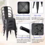 Metal Patio Chairs-Outdoor Chairs Set of 4, Dining Kitchen Metal Chairs, Height Restaurant Stackable Chair Side Bar, 500LBS Weight Capacity - Image 8