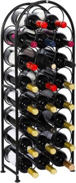 PAG 23 Bottles Arched Freestanding Floor Metal Wine Rack Wine Bottle Holders Stands, Black - Image 2