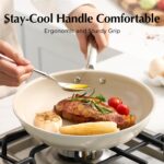 Redchef Nonstick Frying Pans Set, Ceramic Pan Skillet, Non Toxic Pans for Cooking, 8" 9.5" 11" Ceramic Frying Pan Set PFAS & PTFE & PFOA Free with Stay Cool Handle, Dishwasher & Oven Safe, Beige White - Image 8