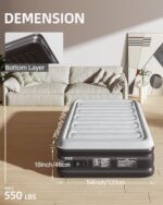 CHILLSUN 2025 Upgraded Air Mattress Full with Built in Pump, 18" Raised Comfort Blow up Mattress, Inflatable Mattress Colchon Inflable, Flocked Top Air Bed with Storage Bag for Home Camping & Guests - Image 3