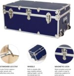 Rhino Trunk & Case Large Essential Camp/College Trunk with Wheels - Secure Dorm Storage Chest - Ideal Footlocker for Students - Strong Trunks with 1000+ Pound Sitting Capacity 32"x18"x14" (Navy Blue) - Image 5