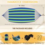ANYOO Cotton Hammock Portable Camping Hammocks for Hanging Sturdy Garden Comfortable Fabric Hammock with Tree Straps Up to 660lbs with Travel Bag for Camping Outdoor/Indoor Patio Backyard - Image 4