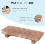 Small Wood Tray Pedestal Stand Farmhouse Bathroom Decor Decorative Wooden Riser Kitchen Soap Dish Holder for Vanity, Counter, Sink, Brown - Image 5