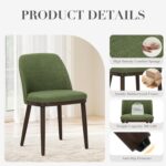 COLAMY Upholstered Dining Chairs Set of 4, Modern Kitchen Chairs with Back, Fabric Side Dining Room Chairs with Wood Legs for Farmhouce Restaurant, Green - Image 6
