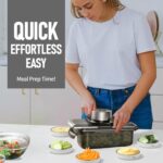 12-in-1 Vegetable Chopper, Mandoline Food Slicer for Kitchen, Cheese Grater, Veggie Chopper with Container, Vegetable Cutter for Onion, Salad and Fruit- Stainless Steel, Home Essential Tools - Image 8