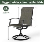 7-Piece Outdoor Dining Set, 6 Swivel Chairs＆63.5‘’ Rectangular Table All Weather Frame Furniture Set - Tan Grey Style1 - Image 8