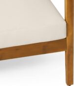 Christopher Knight Home Brooklyn Outdoor 3 Seater Sofa with Cushions - Acacia Wood - Teak/Beige - Image 9