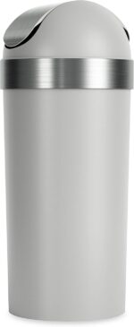 Umbra Venti Kitchen Trash Can with Swing Top Lid, Large 16-Gallon (62 L) Capacity, Grey - Image 10