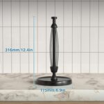 Paper Towel Holder Countertop, One-Handed Tear, Stainless Steel, Weighted Base, Black, Paper Towel Roll Holder Stand with Ratchet Mechanism for Kitchen Bathroom Farmhouse Essentials Decor Accessories - Image 7