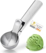 Premium Ice Cream Scoop with Trigger Ice Cream Scooper Stainless Steel, Heavy Duty Metal Icecream Scoop Spoon Dishwasher Safe, Perfect for Frozen Yogurt, Gelatos, Sundaes, Medium Silver - Image 2