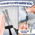 Dish Brush Set of 4 with Bottle Water Brush, Dish Scrub Brush, Scrubber Brush and Straw Brush - Kitchen Scrub Brushes Ergonomic Non Slip Long Handle for Cleaning Cleaner Wash Dish Sink Dishes Cup Pot - Image 7