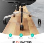 CAPOT Ergonomic Mesh Office Chair, Adjustable Lumbar High Back Desk Chair 400lbs, 4D Flip-up Arms, 3-Level Tilt Backrest, 3D Headrest, PU Wheels, Swivel Rolling Computer Seating for Long Desk Work - Image 8