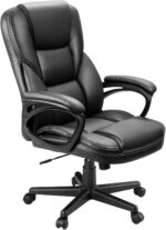 Furmax Office Executive Chair High Back Adjustable Managerial Home Desk Chair, Swivel Computer PU Leather Chair with Lumbar Support (Black) - Image 2