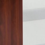 Flash Furniture Jude Tempered Glass Computer Desk with Pull-Out Keyboard Tray and Crisscross Frame, Small Computer Desk for Home Office, Cherry/Clear - Image 13