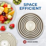 12 Piece Plastic Nesting Bowls with Lids - Mixing Bowls Set includes 6 Prep Bowls and 6 Lids, BPA-Free, Reusable Meal Prep Containers, Microwave, Freezer & Dishwasher Safe, White Cream - Image 4