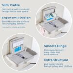 Baby Changing Station Wall Mounted Baby Changing Table Foldable Diaper Changing Unit Commercial Restrooms Horizontal HDPE Meterial with Safrty Strap White Gray - Image 3