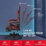 Gaming Chair, Backrest and Seat Height Adjustable Swivel Recliner Racing Office Computer Ergonomic Video Game Chair with Footrest and Lumbar Support, Red/Black - Image 6