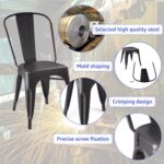 Metal Patio Chairs-Outdoor Chairs Set of 4, Dining Kitchen Metal Chairs, Height Restaurant Stackable Chair Side Bar, 500LBS Weight Capacity - Image 7