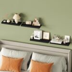 Fixwal Floating Shelves for Wall, Wall Mounted Rustic Wood Shelves for Bathroom, Living Room, Bedroom and Kitchen, Wall Shelves for Storage,Books,Room Decor (Black, Set of 4, 15.8 Inch) - Image 9