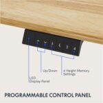 FLEXISPOT EN1 One-Piece Solid Wooden Standing Desk 55 x 24 Inches Height Adjustable Electric Sit Stand Home Office Desks (White Frame + Rubber Wood Top, 2 Packages) - Image 5