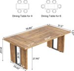 LITTLE TREE 71-Inch Dining Table, Rectangular Wooden Kitchen Table for 4-6 People, Modern Home Furniture with Heavy Duty Legs, Large Dinner Furniture Last Forever, Wood Grain - Image 8