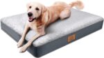 Orthopedic Dog Bed for Large Dogs - Big Waterproof Dog Crate Bed with Removable Washable Cover, Egg Crate Foam Support, Anti-Slip Bottom, Deluxe Plush Pet Bed Mat (Grey) - Image 2