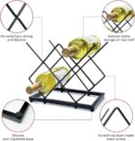 Small Wine Racks Countertop(5 Bottle Capacity),Metal Wine Bottle Holder Modern Black for Home Kitchen Bar,Tabletop Wine Rack for Cabinet, Pantry, Wine Bottle Storage - Image 6