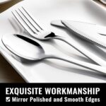 HIWARE 48-Piece Silverware Set with Steak Knives for 8, 18/8 Stainless Steel Flatware Cutlery Set For Home Kitchen Restaurant Hotel, Kitchen Utensils Set, Mirror Polished, Dishwasher Safe - Image 4