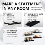 Floating Shelves for Wall, Wall Mounted Shelves with Invisible Brackets, 3 Small Wood Floating Wall Shelf Shelves for Living Room, Bedroom, Kitchen, Bathroom (Oak, 15" W x 6" D x 1" H) - Image 5