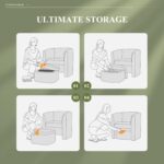 COLAMY Upholstered Velvet Barrel Accent Chair with Storage Ottoman, Morden Living Room Chair with Lounge Seat for Bedroom/Reading Spaces, Green - Image 8