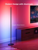 Govee RGBIC Floor Lamp Basic, LED Corner Lamp Works with Alexa, 1000 Lumen Smart Modern Floor Lamp with Music Sync and 16 Million DIY Colors, Color Changing Standing Lamp for Bedroom Living Room Black - Image 6