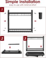 Sakugi Dish Drying Rack - Stainless Steel Dish Rack for Kitchen Counter, 2-Tier Kitchen Organizers and Storage Rack with Drainboard and Cutlery Holder, Large, Black - Image 7