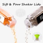 Churboro 25 Spice Jars with 547 Labels- Glass Spice Jars with Black Metal Caps, 4oz Empty Spice Containers with Shaker Lids, Funnel, Chalk Pen, Square Seasoning Bottles for Spice Rack, Drawer, Cabinet - Image 9