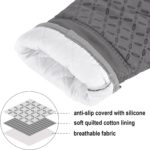 KEGOUU Oven Mitts and Pot Holders 6pcs Set, Kitchen Oven Glove High Heat Resistant 500 Degree Extra Long Oven Mitts and Potholder with Non-Slip Silicone Surface for Cooking (Grey) - Image 4
