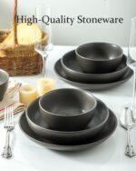 Cereal Bowls, 24 oz Soup Bowls Set of 4, Ceramic Bowls Set for Salad, Fruit, Breakfast, Dessert, Stoneware Bowls for Kitchen, Dishwasher & Microwave Safe, Matte Black - Image 5