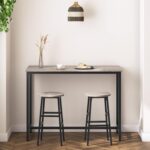 Bar Stools, Set of 2 Round Bar Chairs with Footrest, 24.4 Inch Kitchen Breakfast Bar Chairs, Industrial Bar Stools, Easy Assembly, for Dining Room, Kitchen, Greige BAHG0201Z - Image 10