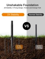 4 Pack 10Ft String Light Poles for Outside, Thickened Metal Lights Hanger Pole Outdoor with Fork, Lighting Hanging Post Accessories for Patio Decor Garden Backyard Yard Front Porch Outside Decorations - Image 5