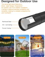 4 Pack 10Ft String Light Poles for Outside, Thickened Metal Lights Hanger Pole Outdoor with Fork, Lighting Hanging Post Accessories for Patio Decor Garden Backyard Yard Front Porch Outside Decorations - Image 6