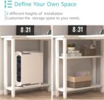 Lufeiya White L Shaped Computer Desk with Drawers & Storage Shelves, 47 Inch Corner Reversible Desk with Power Outlet for Home Office Bedroom, L-Shaped Teen PC Desks with Fabric Drawer, White - Image 9