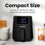 CHEFMAN 2 Qt Mini Air Fryer – Digital Space-Saving Compact Air Fryer with Nonstick and Dishwasher Safe Basket, Quick & Easy Meals in Minutes, Features Digital Timer and Shake Reminder – Black - Image 3