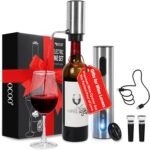 Electric Wine Opener Gift Set, Automatic Electric Wine Bottle Corkscrew Opener Rechargeable with Foil Cutter, Automatic Aerator, 2 Vacuum Stoppers for Home Bar Outdoor Parties, Stainless Steel - Image 2
