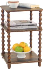 Side Table, Small End Table with Storage Shelf, Modern Bedside Table Night Stand for Living Room, Bedroom, Office and Small Spaces (Rustic Brown) - Image 2