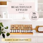 FINESSY Glass Spice Jars with Label with Bamboo Lids 36 Pack Set, 4oz Empty Clear Glass Spice Bottles with Shaker Lids, Airtight Kitchen Seasoning Organizer Jars, Herb Seasoning Containers with Labels - Image 3