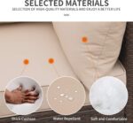 WAROOM Patio Couch PE Wicker 3-Seat Outdoor Brown Rattan Sofa Deep Seating Furniture with Non-Slip Beige Cushion - Image 6