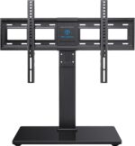 PERLESMITH Universal Swivel TV Stand Base, Table Top TV Stand for 37-75 inch LCD LED TVs, Height Adjustable TV Mount Stand with Tempered Glass Base, VESA 600x400mm, Holds up to 99lbs, PSTVS13 - Image 2